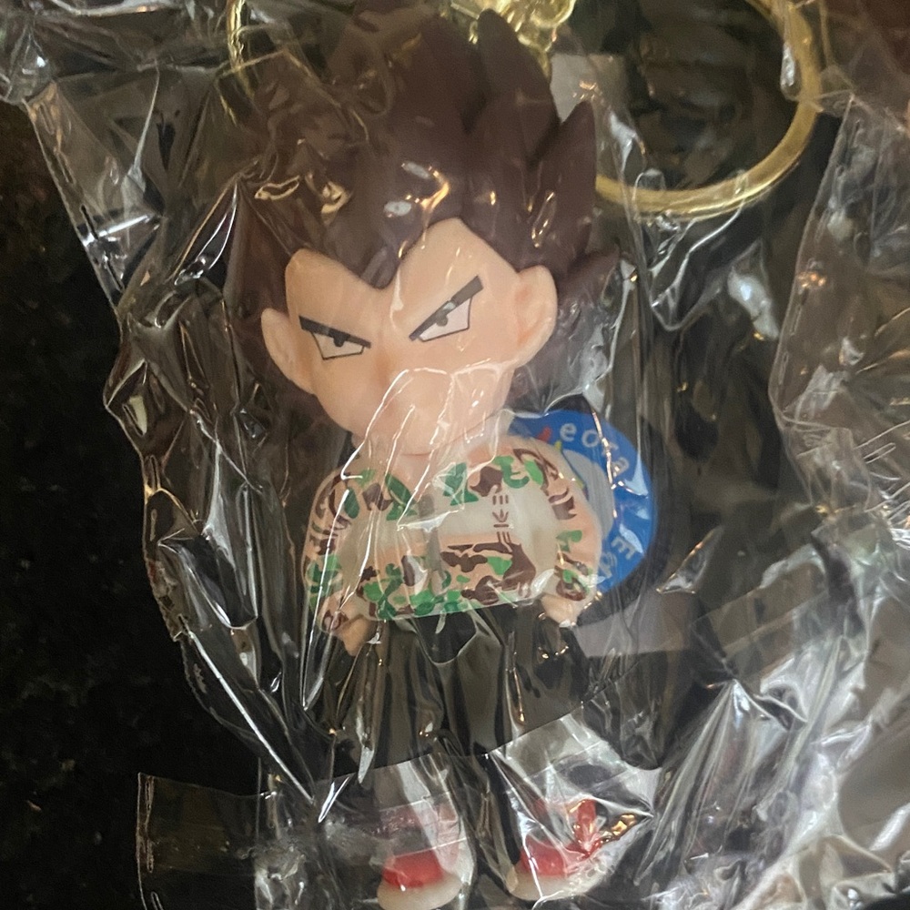 Anime Character Vegeta Keychain - Brown and Green